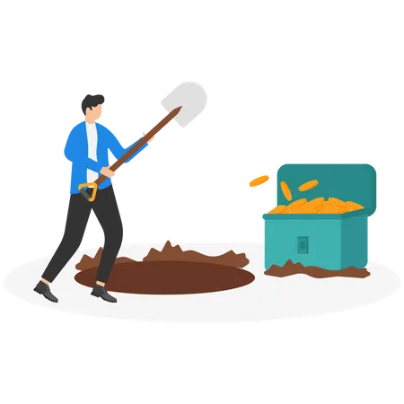 Man saving money  Illustration