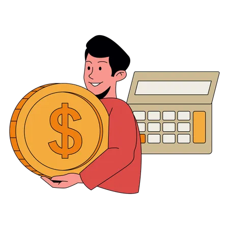 Man Saving Money  Illustration