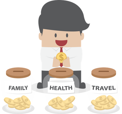 Man saving money  Illustration