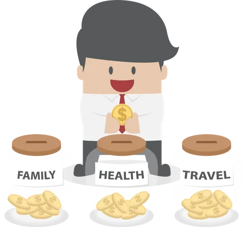 Man saving money  Illustration