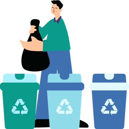 Man say Recycling Programs  Illustration