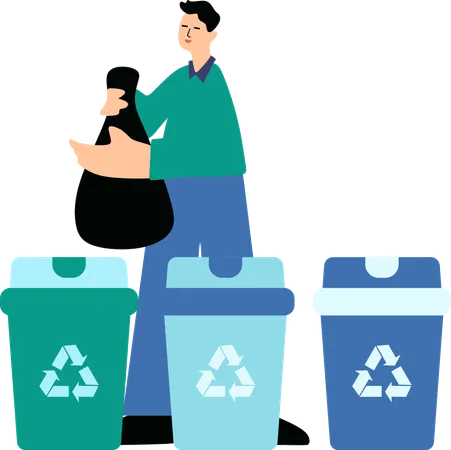 Man say Recycling Programs  Illustration