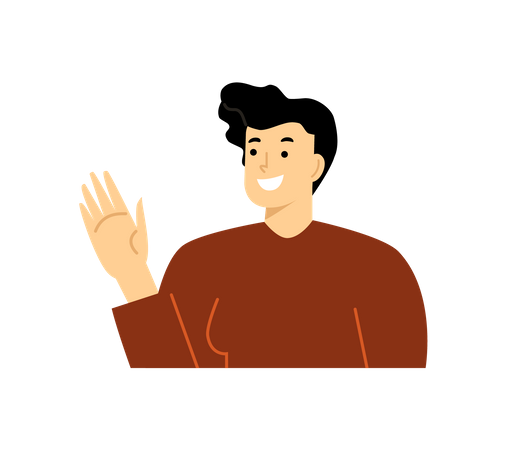 Man saying hello  Illustration