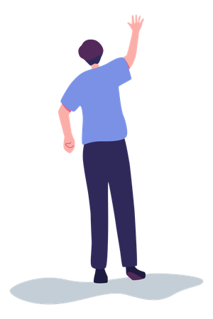 Man saying hello  Illustration