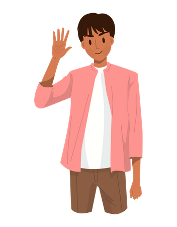 Man saying hi  Illustration