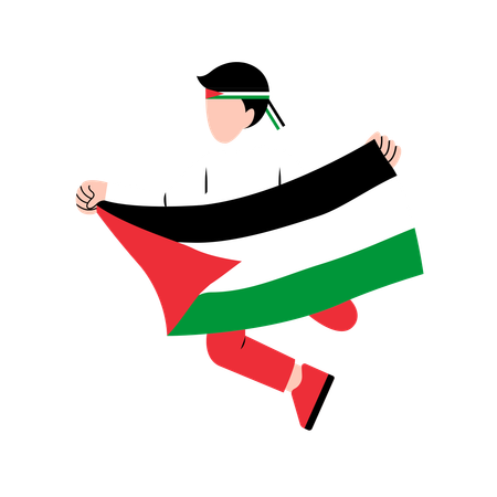 Man says to free palestine  イラスト