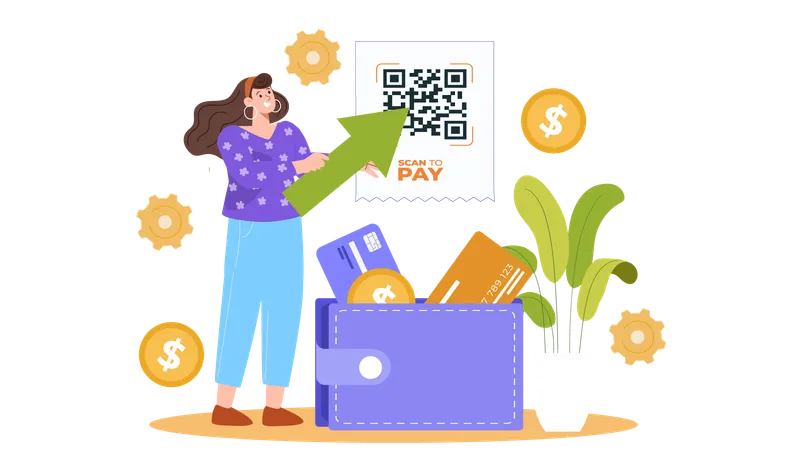 Man scan payment Qrcode  Illustration