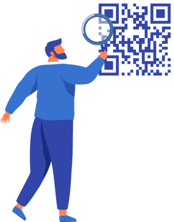 Man scanning code  Illustration