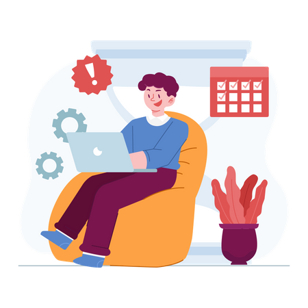 Man schedule business calendar  Illustration