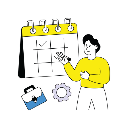 Man schedule File Management  Illustration