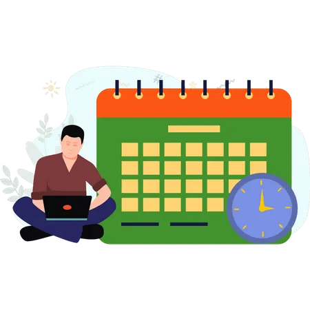 Man scheduling appointment Illustration