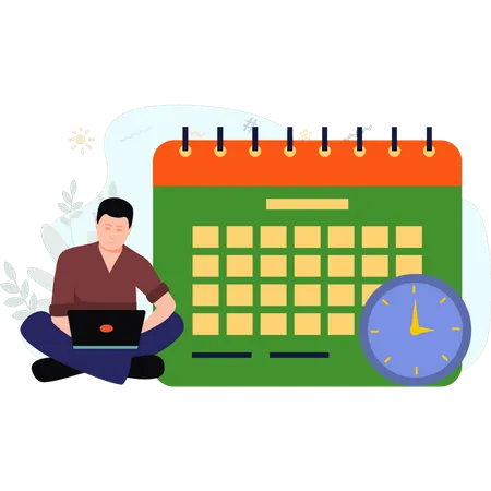 Man scheduling appointment  Illustration