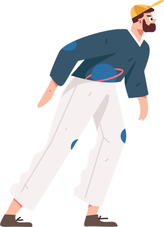 Man searches for product carefully  Illustration