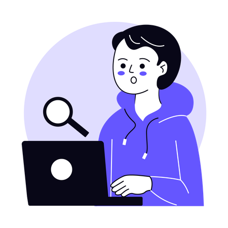 Man searching data  Illustration