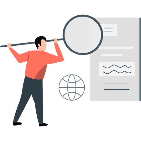 Man searching document  Illustration