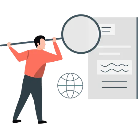 Man searching document  Illustration