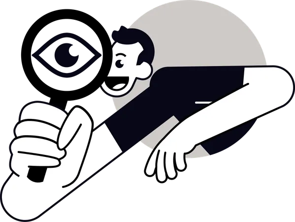 Man searching for job  Illustration