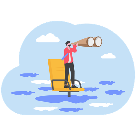 Man searching for job opportunity  Illustration