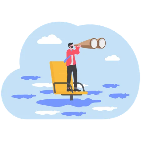 Man searching for job opportunity  Illustration