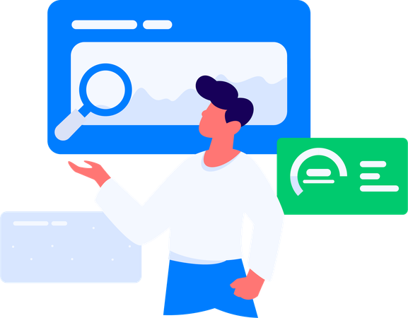 Man searching for web design idea  Illustration