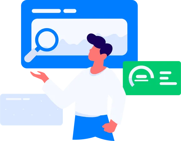 Man searching for web design idea  Illustration