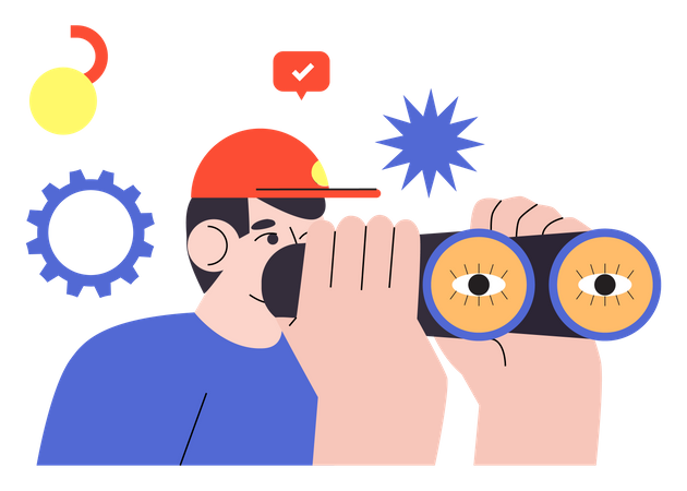 Man searching idea  Illustration