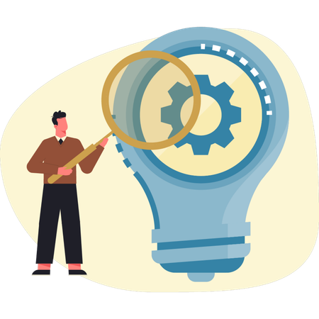 Man searching ideas setting  Illustration