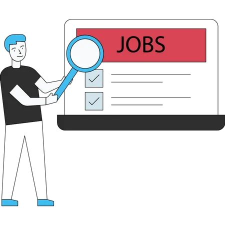 Man searching job Illustration