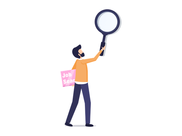 Man Searching Job  Illustration