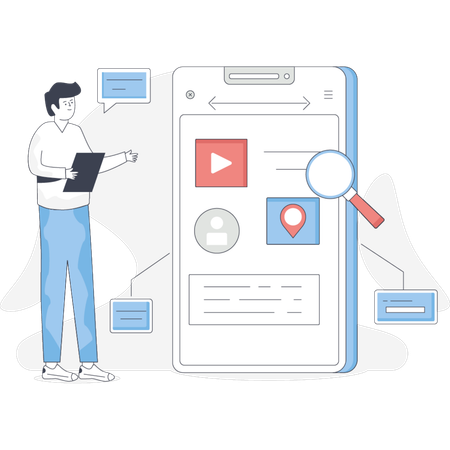 Man  searching location  Illustration