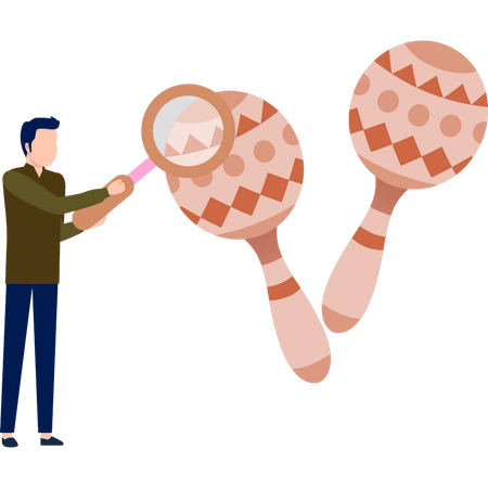 Man searching maracas  Illustration