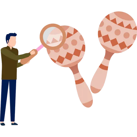 Man searching maracas  Illustration