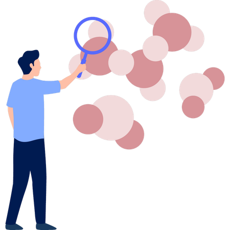 Man  searching on colon  Illustration