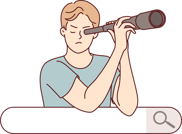 Man searching on web  Illustration