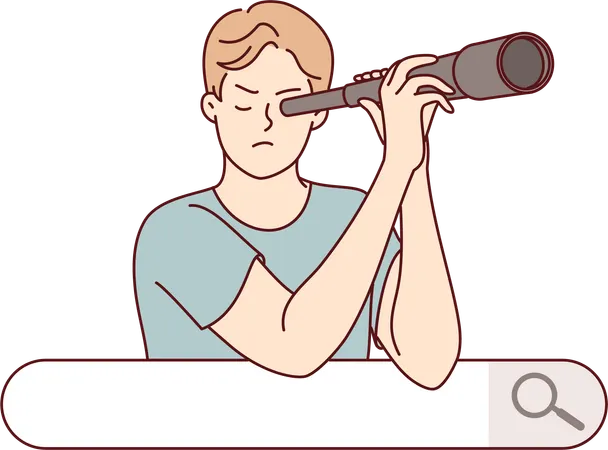 Man searching on web  Illustration