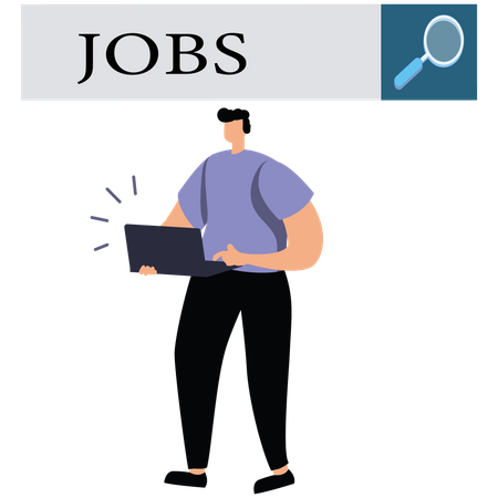 Man searching Recruitment  Illustration