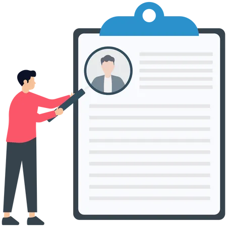 Man searching Recruitment  Illustration