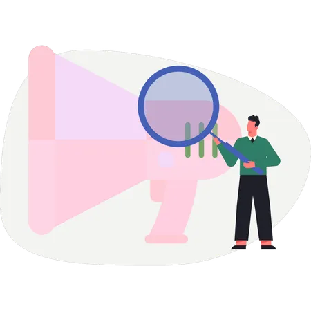 Man searching video marketing  Illustration