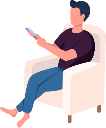 Man Seating in armchair  Illustration