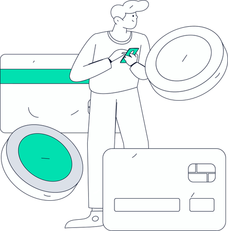 Man securely doing digital payment  Illustration