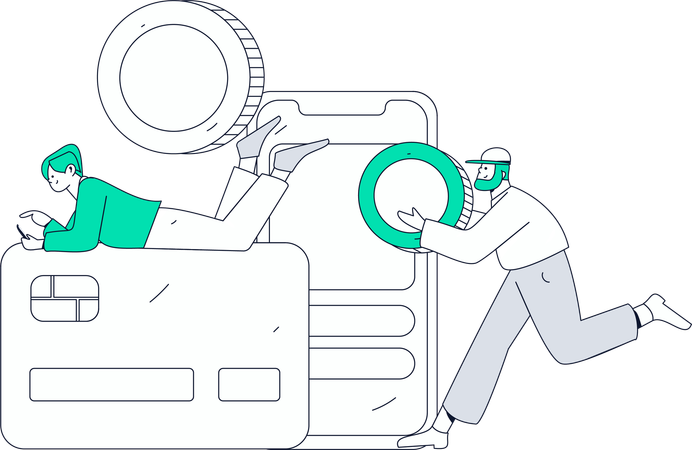 Man securely doing digital payment  Illustration