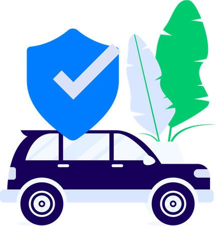 Man secures his car against collision  Illustration