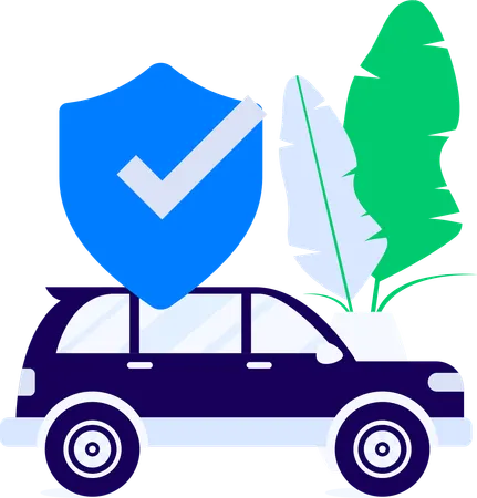 Man secures his car against collision  Illustration