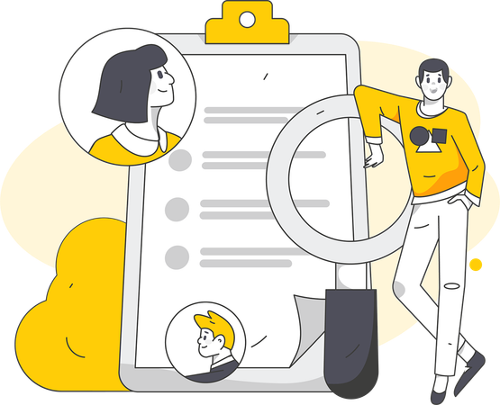 Man select cadidate  Illustration
