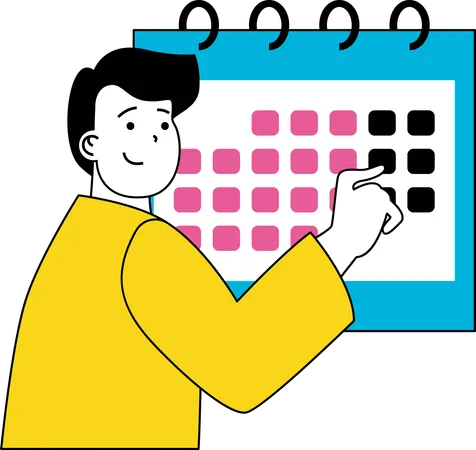 Man selecting delivery date  Illustration