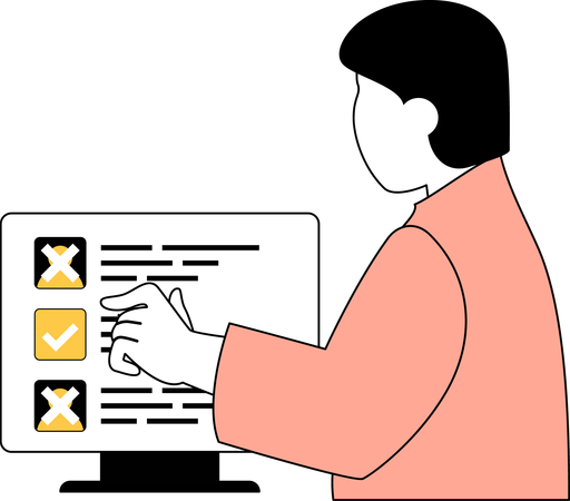 Man selecting online candidate  Illustration