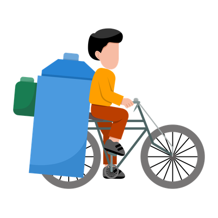 Man selling food on bicycle  Illustration