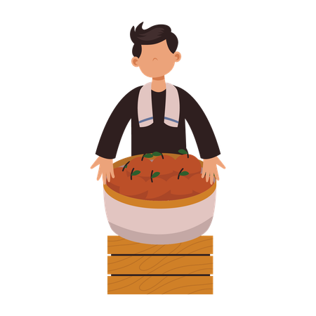 Man Selling Fruit  Illustration