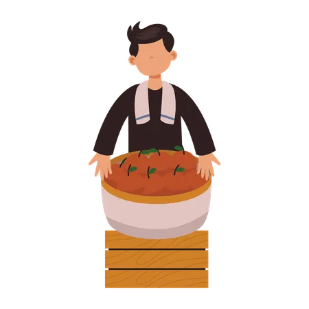 Man Selling Fruit  Illustration