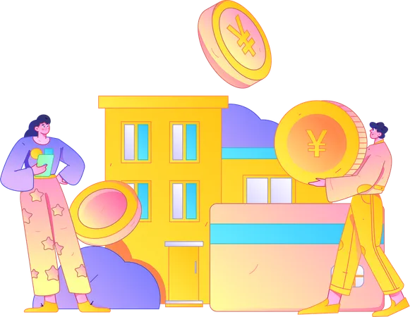 Man selling property  Illustration